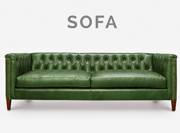 Mid century store modern tufted sofa